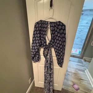 Navy Floral Maxi Dress